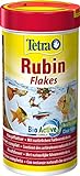 Tetra Rubin Flakes - Fischfutter in Flockenform mit natürlichen Farbverstärkern, unterstützt eine intensive Farbenpracht der Fische, 250 ml Dose